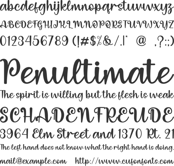 Deli Cake font preview