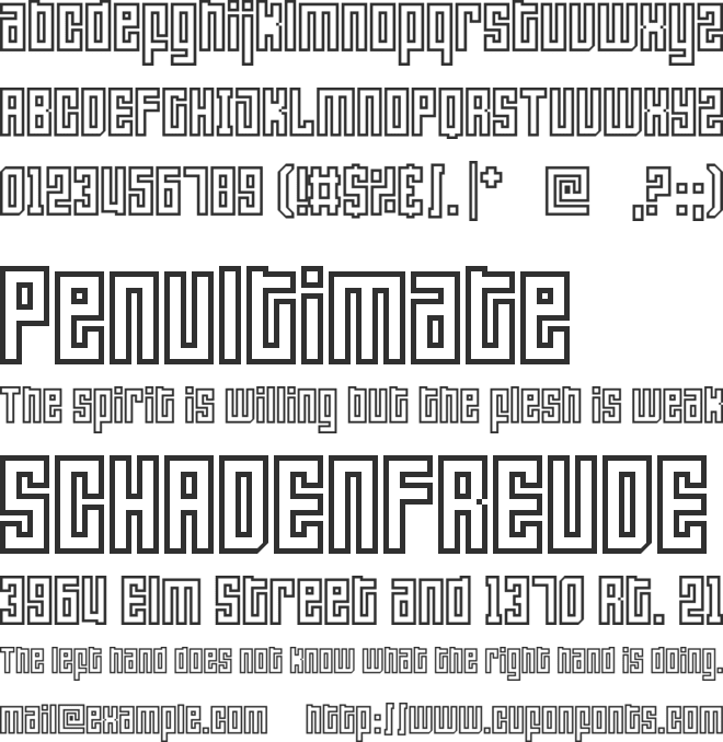 BlocParty Outline font preview