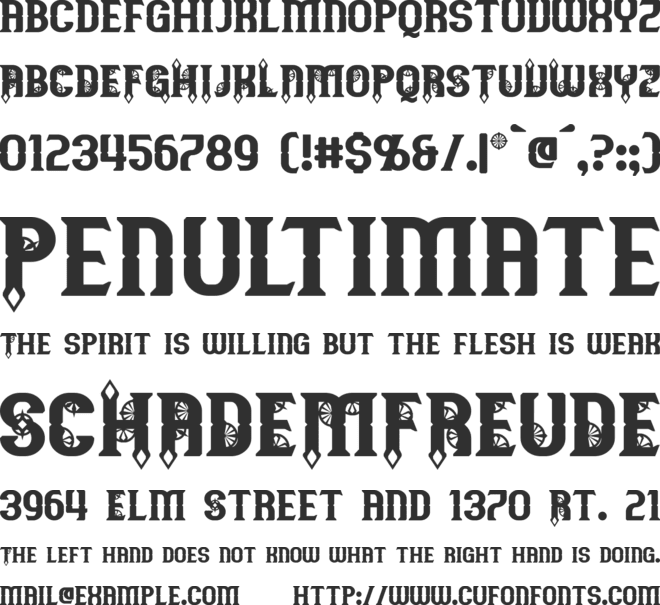 Timepiece font preview