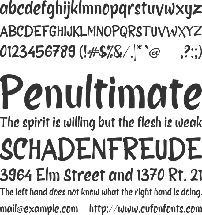 b Bagian font preview