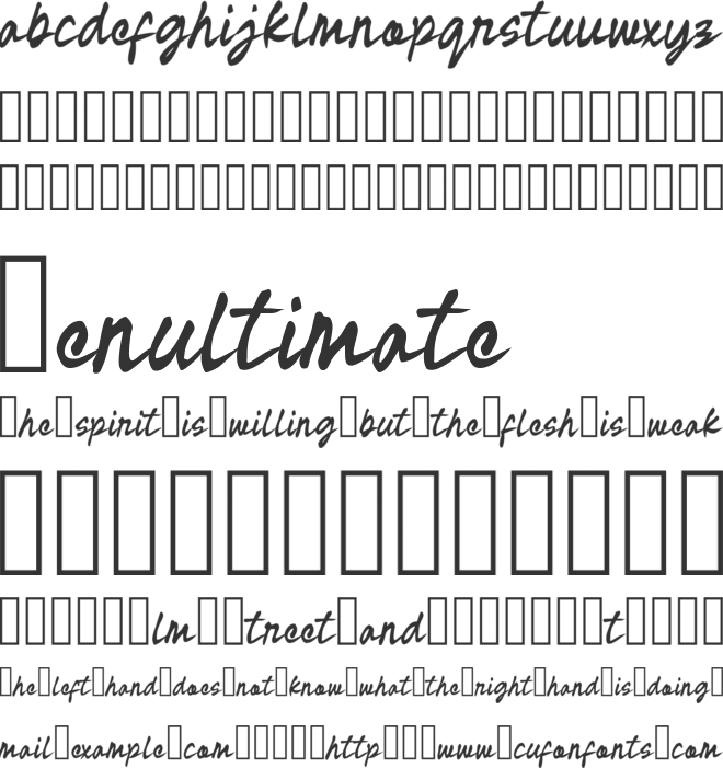 Woolliest font preview