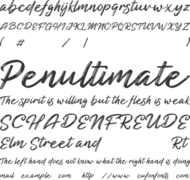 Blackened font preview