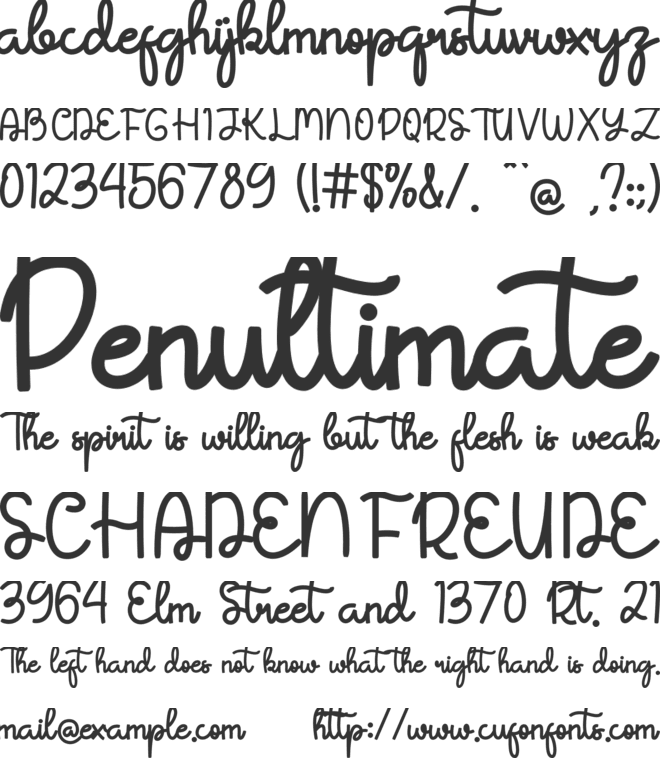 Caliata font preview