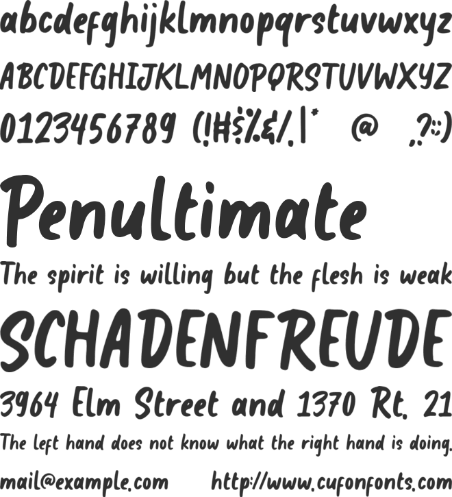 The Snowday font preview