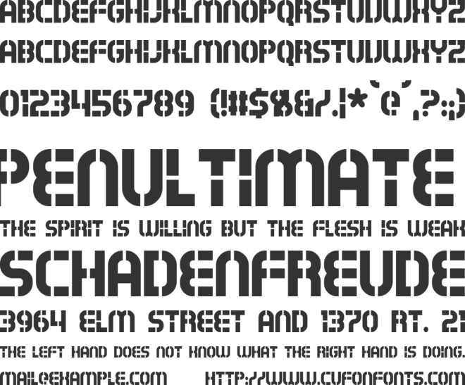 Exostencil font preview