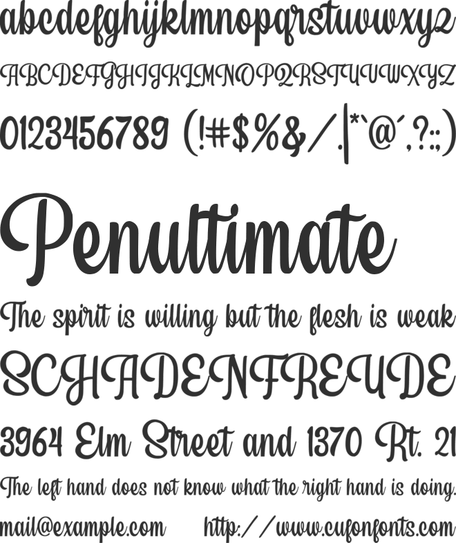 Sweet Lullaby font preview