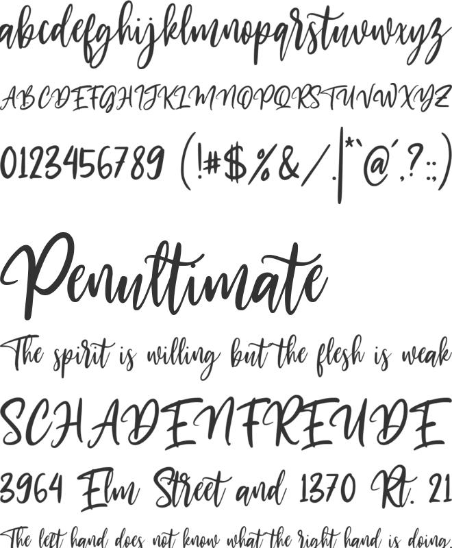 Oranges Marmalaide font preview