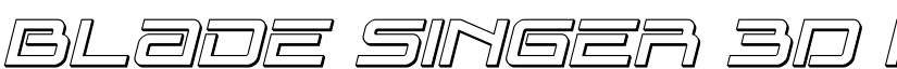 Blade Singer 3D Italic Regular font