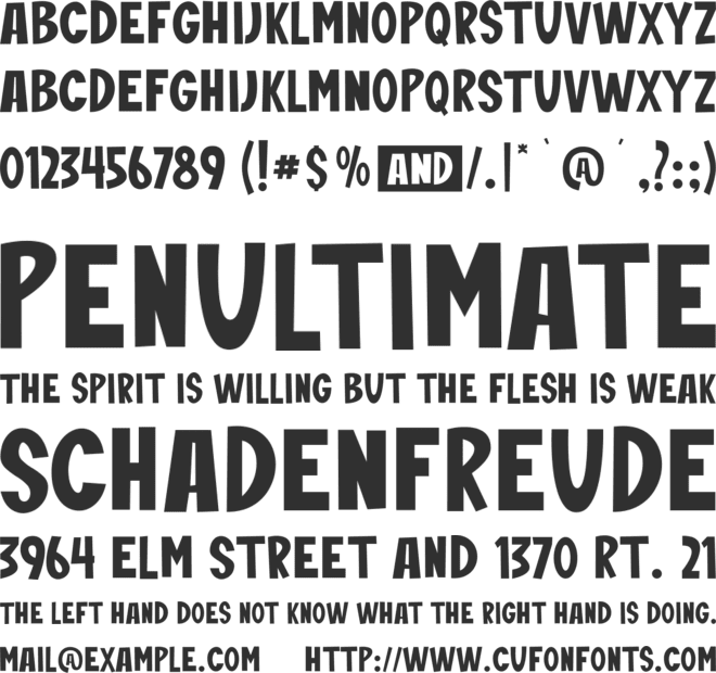 Bear And Bunny font preview