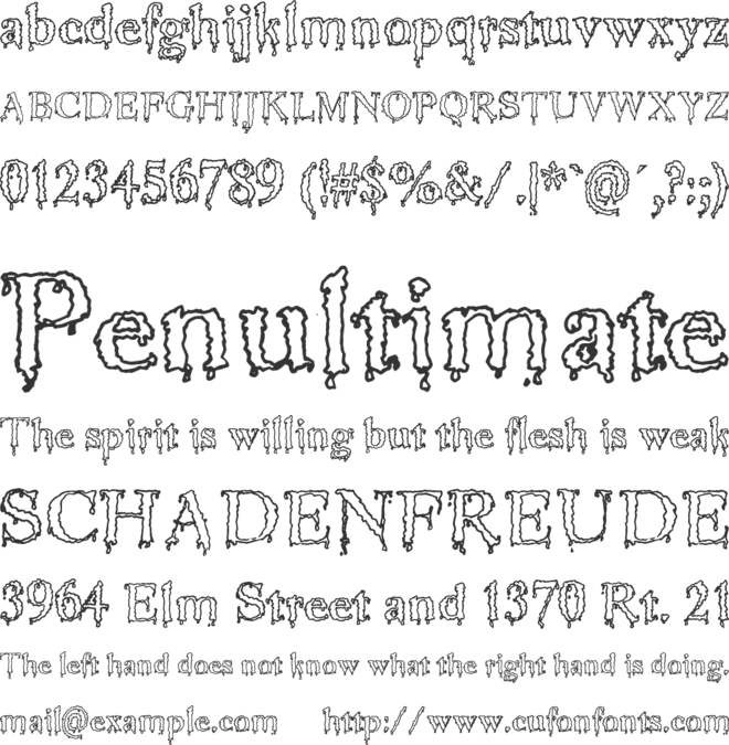 Jinkeez Out font preview