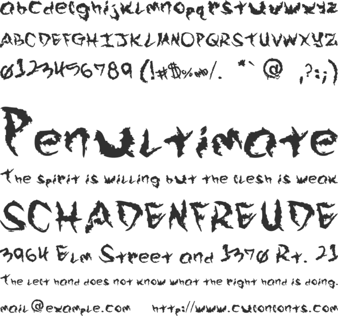 Arek Is So Grungey font preview