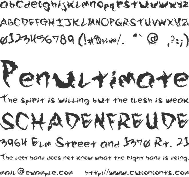 Arek Is So Grungey font preview