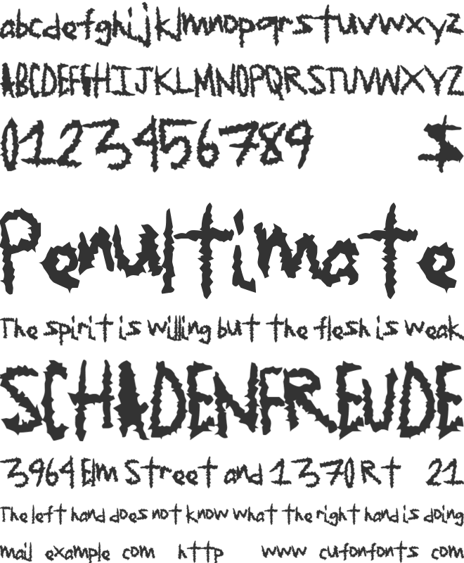 JagedEdge font preview