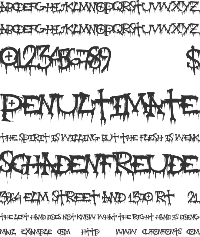 GravePain font preview