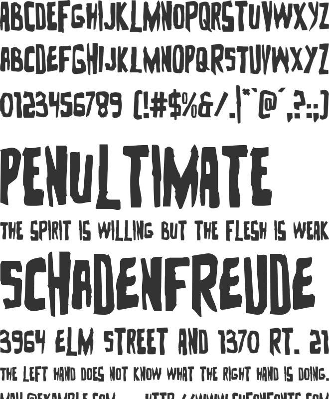 Zakenstein font preview