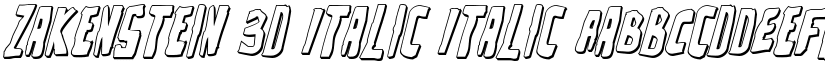 Zakenstein 3D Italic Italic font