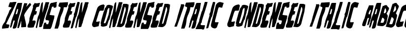 Zakenstein Condensed Italic Condensed Italic font