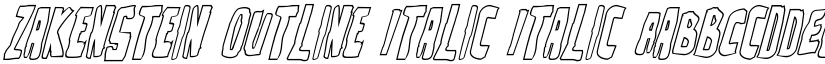 Zakenstein Outline Italic Italic font