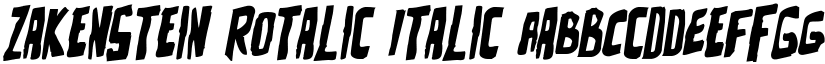 Zakenstein Rotalic Italic font