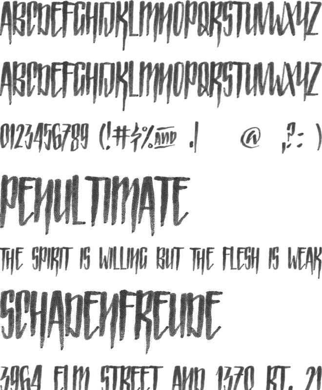 Strained Capitals font preview