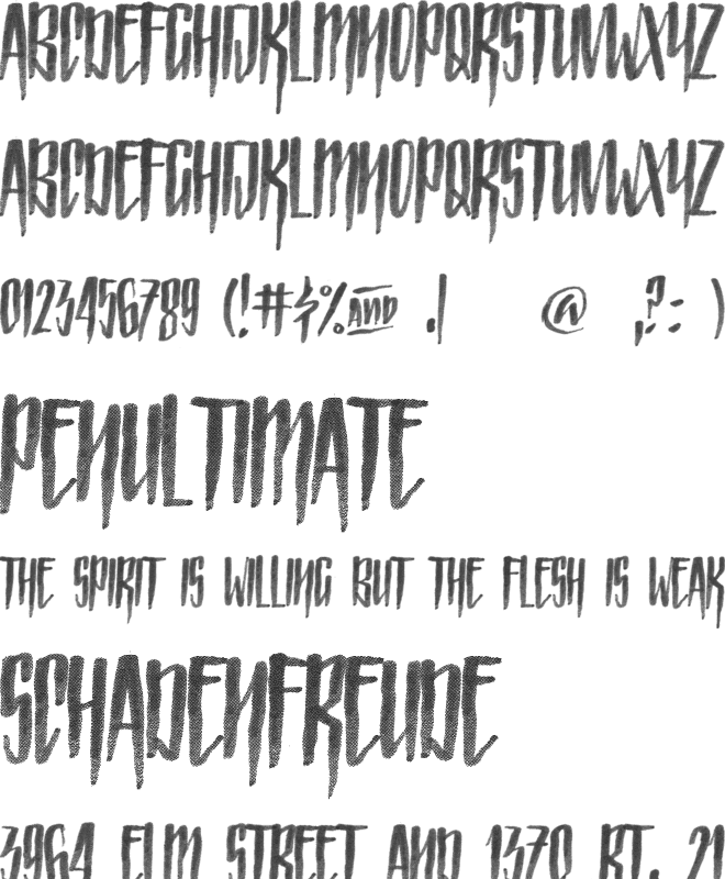 Strained Capitals font preview