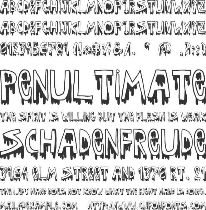 Kid nightmare font preview