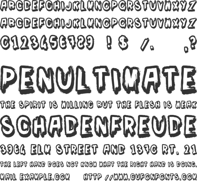 Moi je men fou font preview