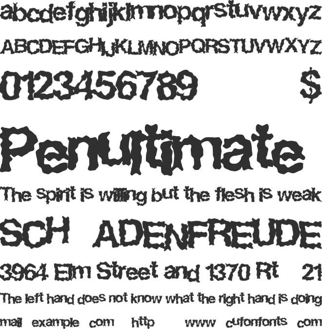 EasyHorror font preview