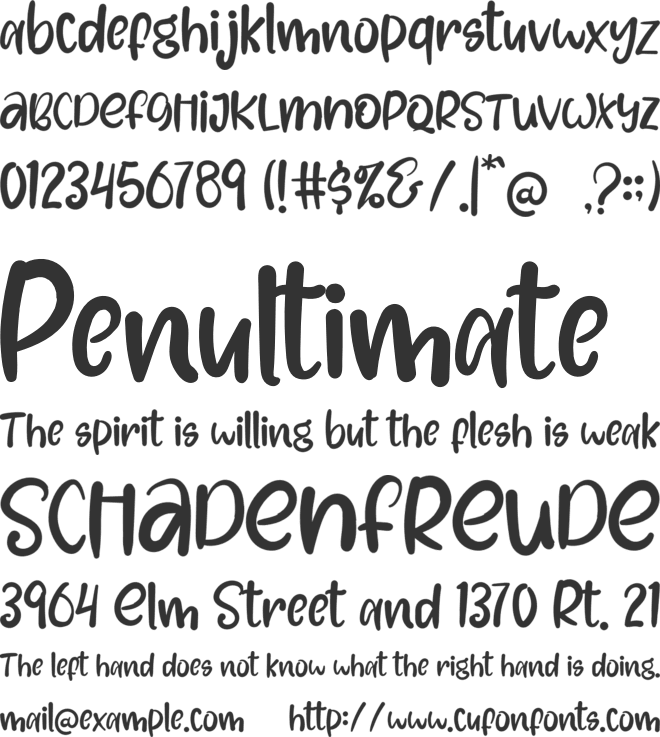 Sugar Caramel font preview