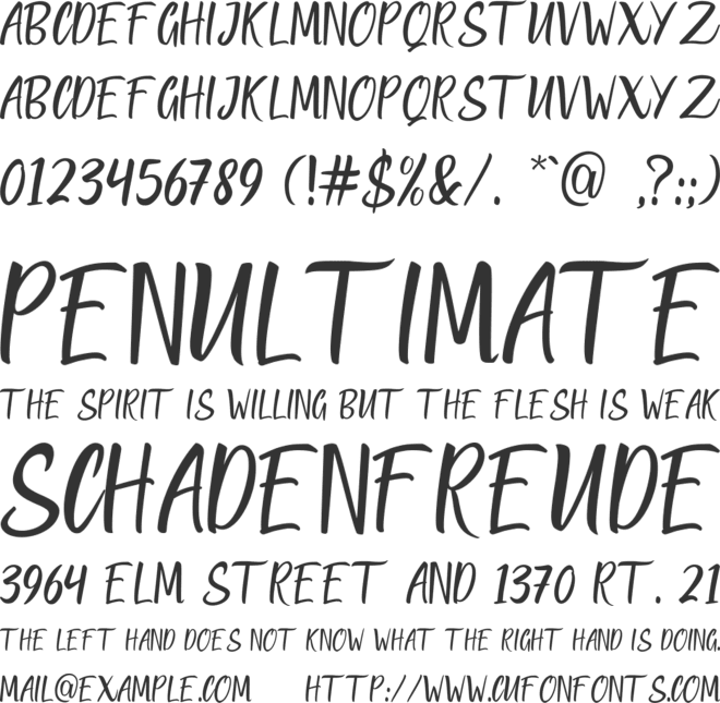 QUICK BRIDGE font preview