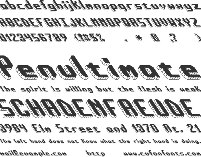 Block Tilt BRK font preview