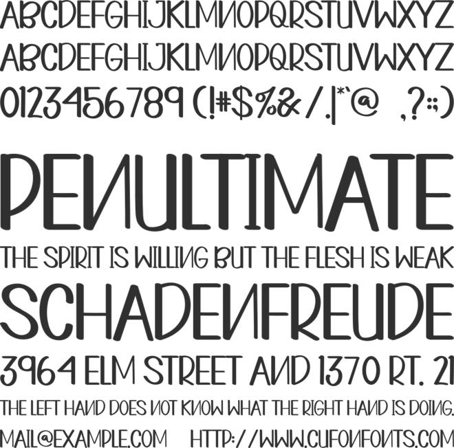 HOME SUNDAY font preview
