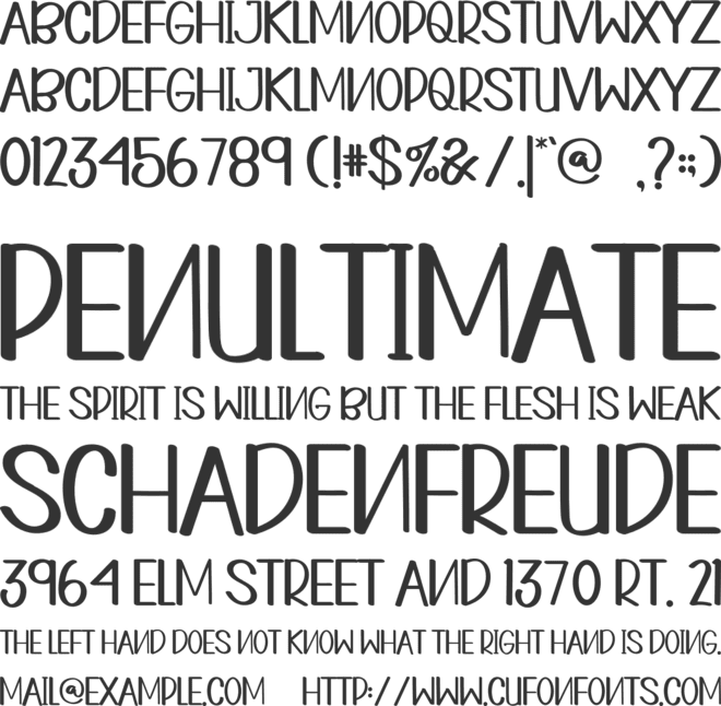 HOME SUNDAY font preview