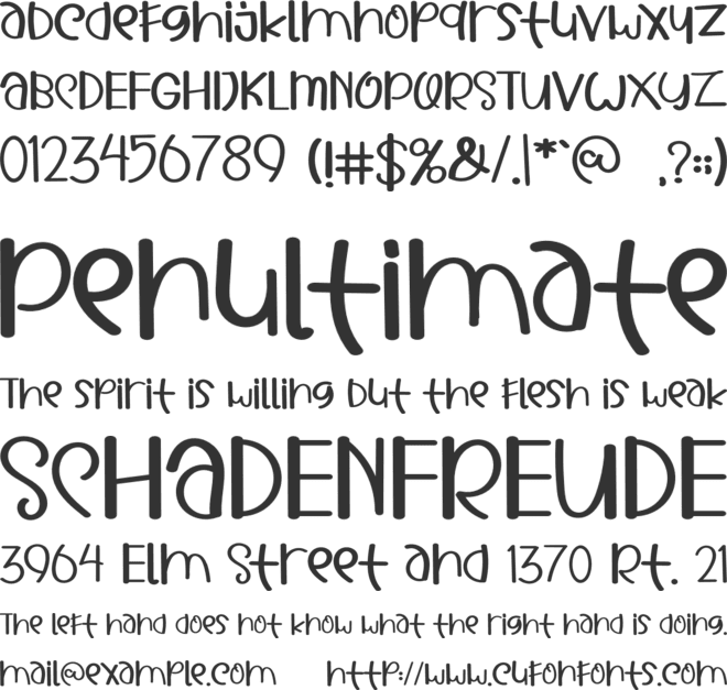 Love Unicorn font preview