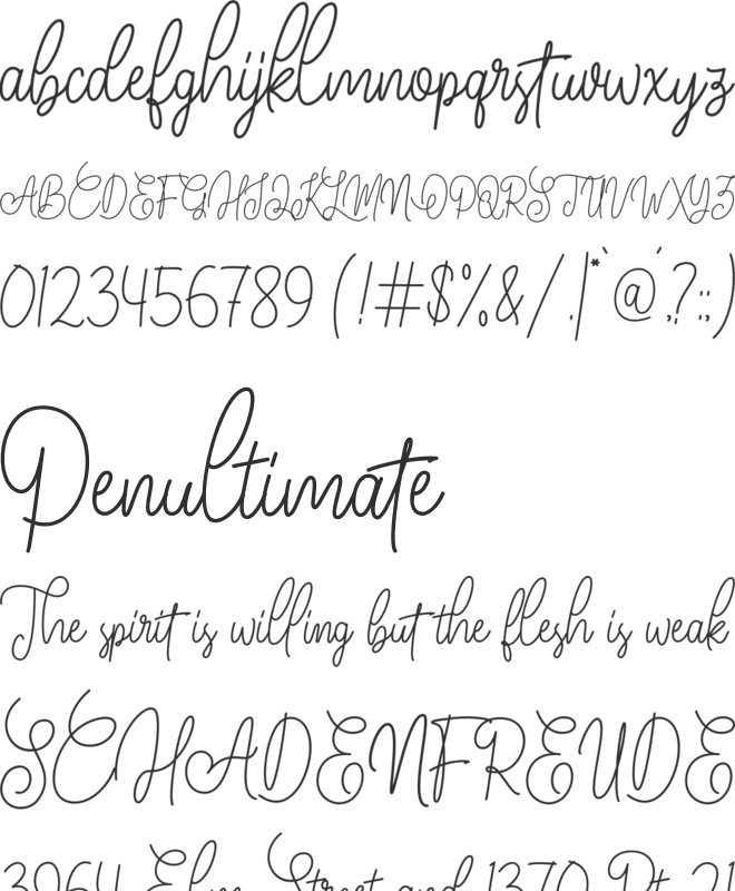 Meghatone Signature font preview