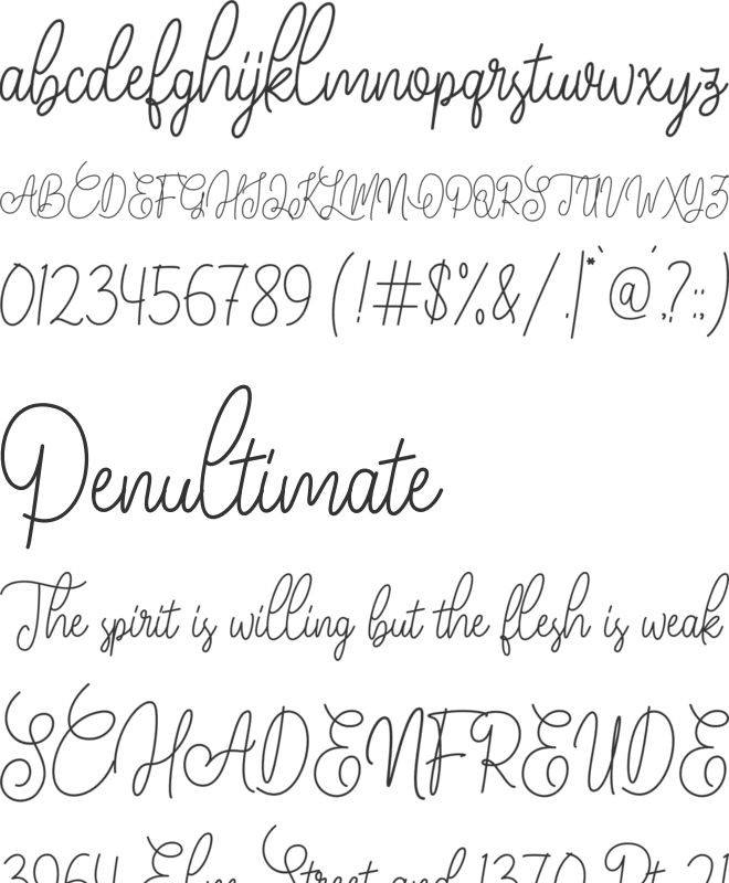 Meghatone Signature font preview