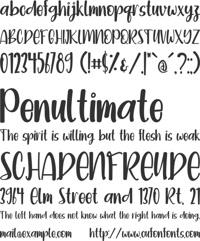 Bright Dream font preview