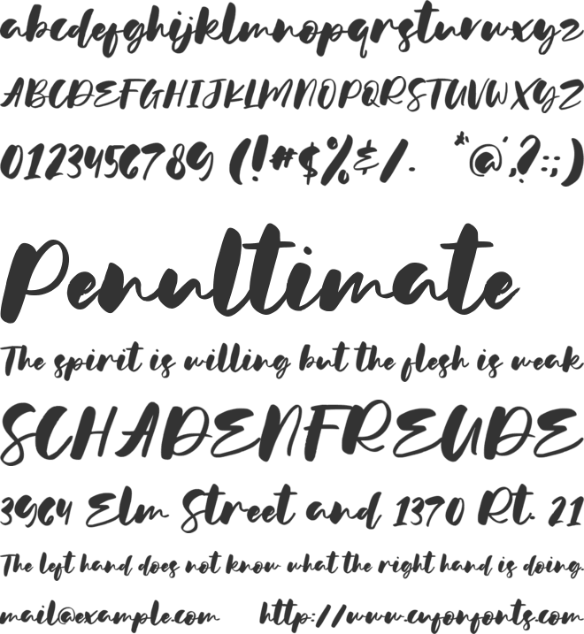 Glamour Bright font preview