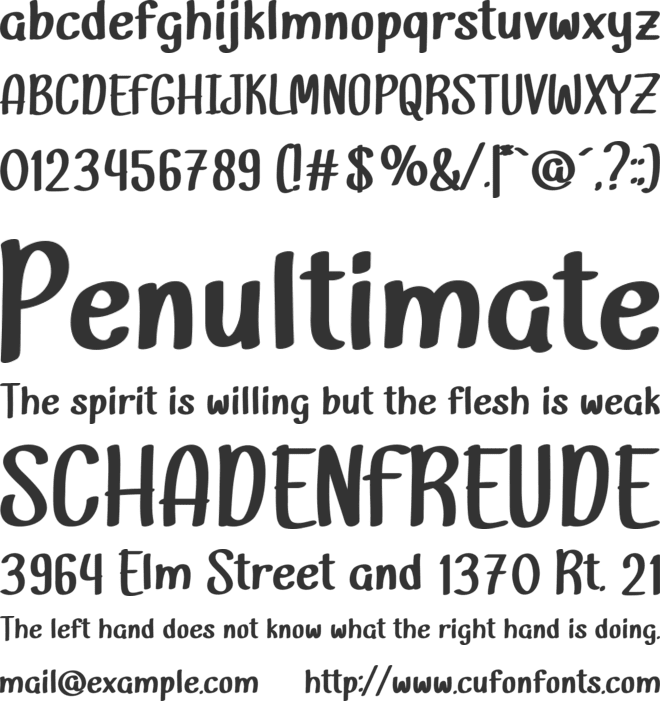 Lemongrab font preview