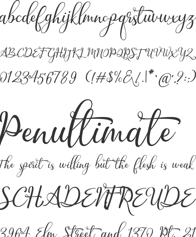 Birthday font preview
