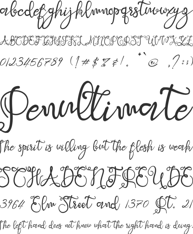 Sweet Nowvember font preview