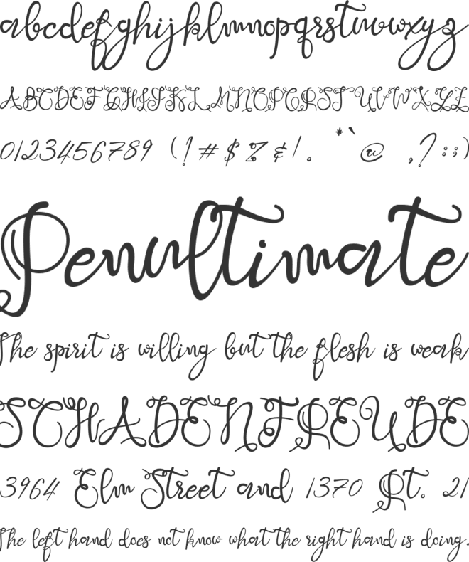 Sweet Nowvember font preview