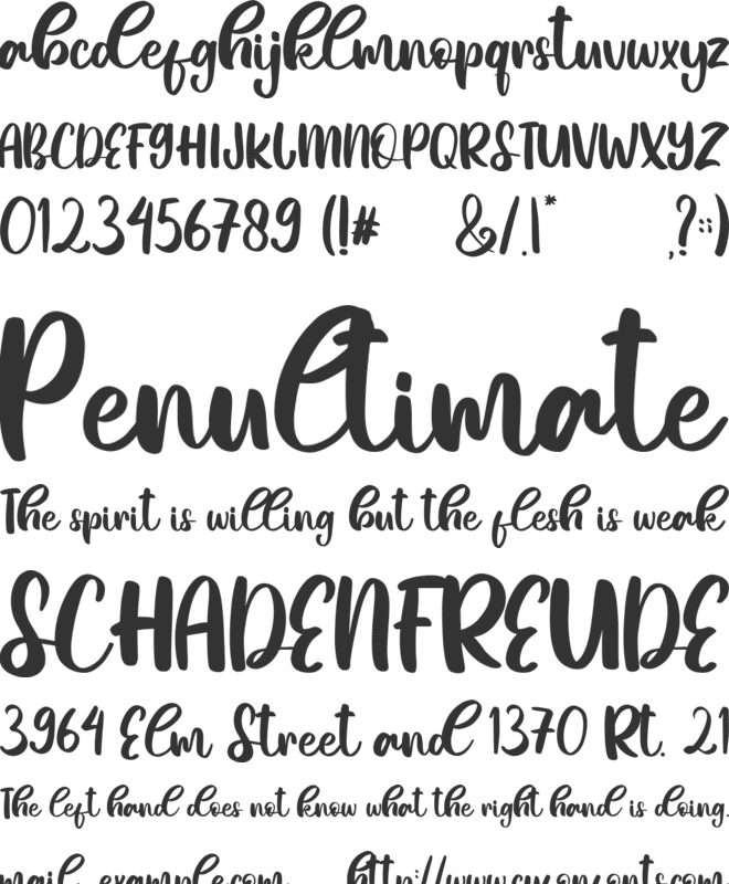Nadine Sheila font preview