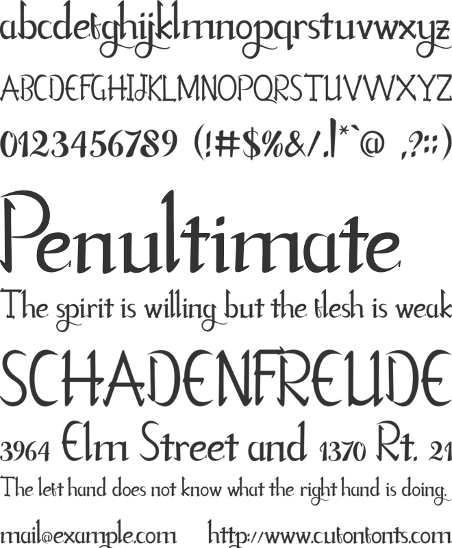 Freshliy font preview