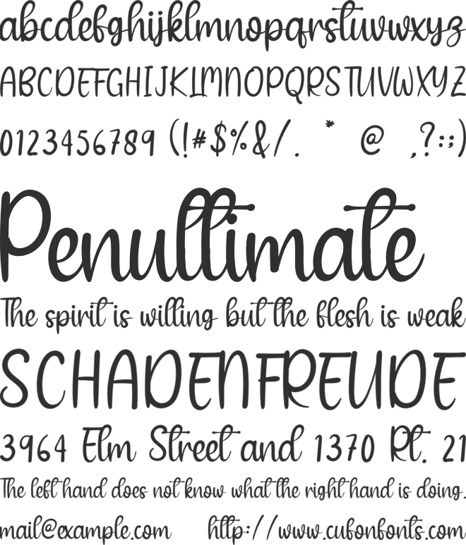 Winter Sunshine font preview