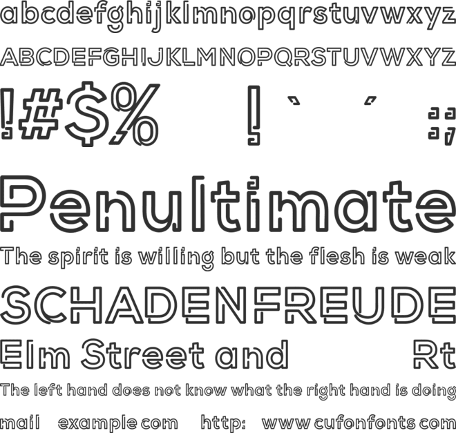 Exthing font preview