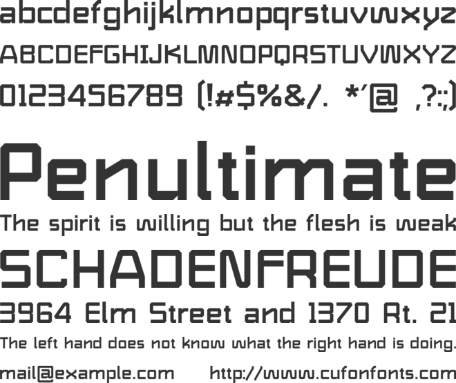 Shaffron font preview