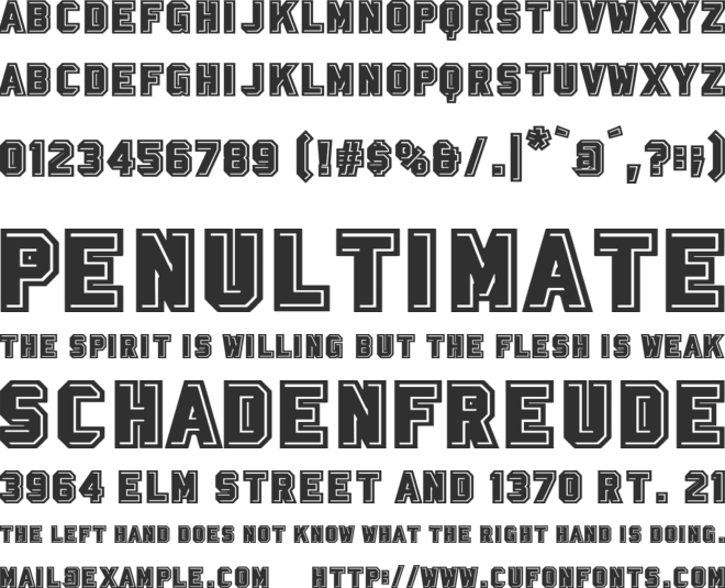 Spanish College font preview