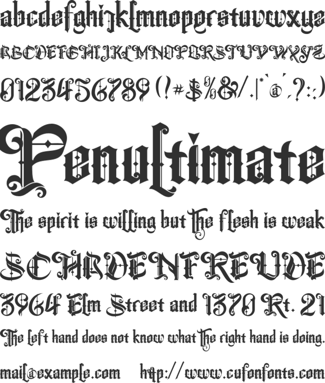 The Centurion font preview
