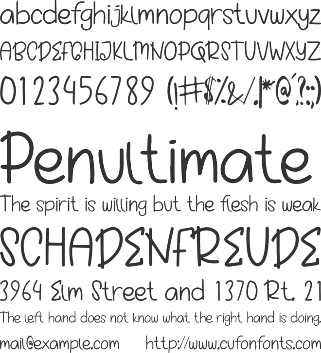 Cutie Bear font preview
